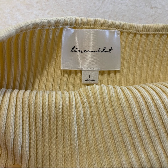 Line and Dot Butter Yellow Strapless Ribbed Tube Top - Picture 2 of 2